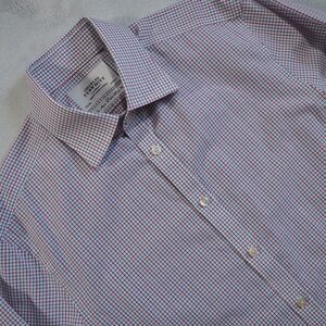 Charles Tyrwhitt Sz 15.5/39 Red and Blue Check Dress Shirt 100% Cotton